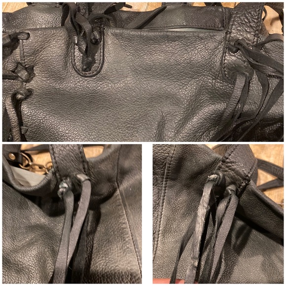 Monserat De Lucca Brizna Shopper Fringe Tote Bag Shoulder Purse Dark Green - Picture 10 of 16